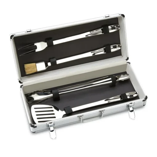 Discount BBQ Tool Set With Case, 4 Piece Stainless Steel Grill Tool Set Outdoor Tools & Accessories | Professional Tools
