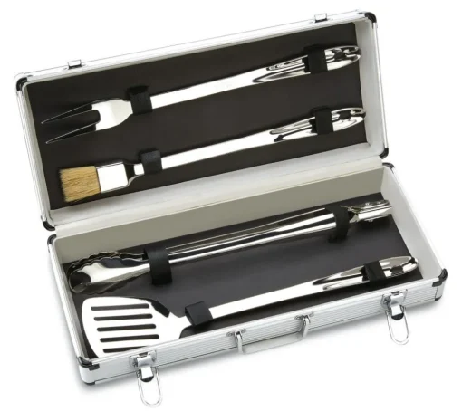 Discount BBQ Tool Set With Case, 4 Piece Stainless Steel Grill Tool Set Outdoor Tools & Accessories | Professional Tools