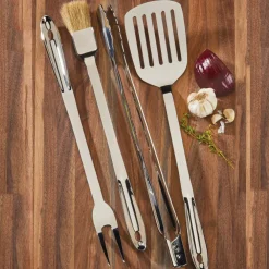 Discount BBQ Tool Set With Case, 4 Piece Stainless Steel Grill Tool Set Outdoor Tools & Accessories | Professional Tools