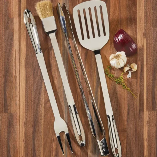 Discount BBQ Tool Set With Case, 4 Piece Stainless Steel Grill Tool Set Outdoor Tools & Accessories | Professional Tools