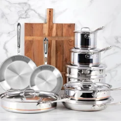 Online Copper Core 5-Ply Bonded 15 Piece Cookware Set | Cookware Sets