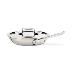 Clearance D5 Polished Pro Nonstick 5-ply Bonded Cookware, Fry Pan with Lid, 10 inch Fry Pans & Skillets