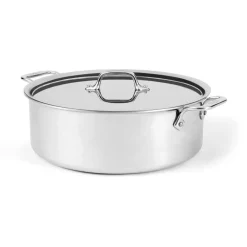 Best D3 Stainless Cookware, Rondeau Pan with lid, 8 quart | Soups & Stockpots