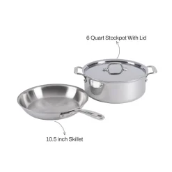 Online D3 Stainless Everyday, 3 Piece Pots and Pans Cookware Set Cookware Sets