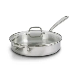New D3 Stainless Everyday 3-ply Bonded Cookware, Sauté Pan with Glass lid, 3 quart Saute Pans