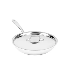 Discount D3 Stainless Everyday 3-ply Bonded Cookware; Skillet with Lid; 10.5 inch Fry Pans & Skillets