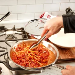 Online D3 Stainless Everyday 3-ply Bonded Cookware, Fry Pan Set, 10.5 and 12.5 inch Cookware Sets