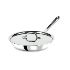 Outlet D3 Stainless 3-Ply Bonded 10 Inch Skillet with Lid | Fry Pans & Skillets