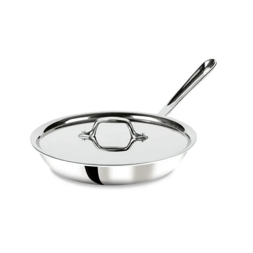 Outlet D3 Stainless 3-Ply Bonded 10 Inch Skillet with Lid | Fry Pans & Skillets