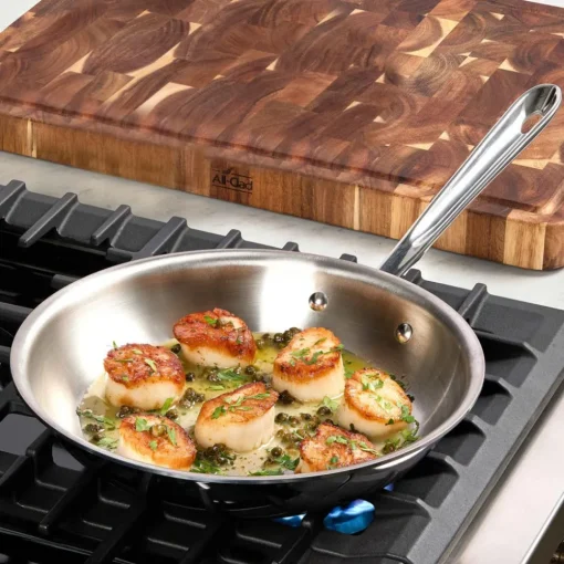 Outlet D3 Stainless 3-Ply Bonded 10 Inch Skillet with Lid | Fry Pans & Skillets