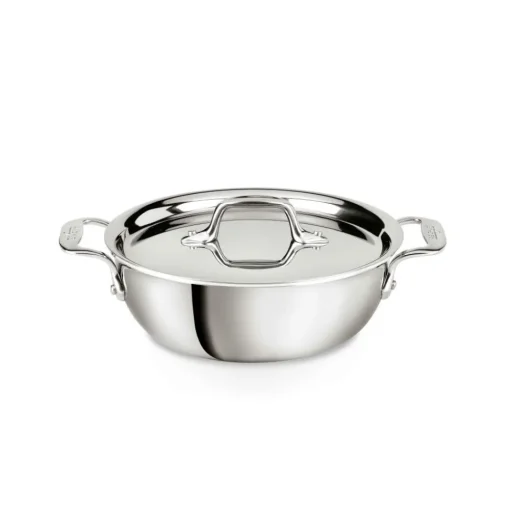 Outlet D3 Stainless 3-ply Bonded Cookware Cassoulet, 2 quart Soups & Stockpots