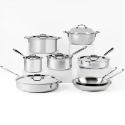 Sale D3 Stainless 3-ply Bonded Cookware Set, 14 piece Set Cookware Sets
