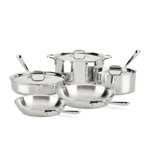 Best D3 Stainless 3-Ply Bonded Cookware Set, 8 Piece Set Cookware Sets