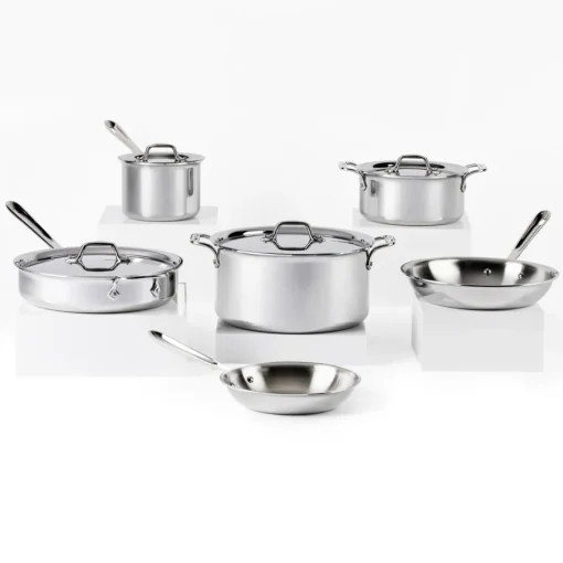 Discount D3 Stainless 3-ply Bonded Cookware Set, 10 piece Set Cookware Sets