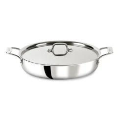 Online D3 Stainless 3-ply Bonded Cookware, Mother of All Pans with lid, 6 quart Saute Pans