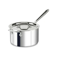 Hot D3 Stainless 3-Ply Bonded Cookware, Sauce Pan with Lid, 4 quart Sauce Pans & Sauciers