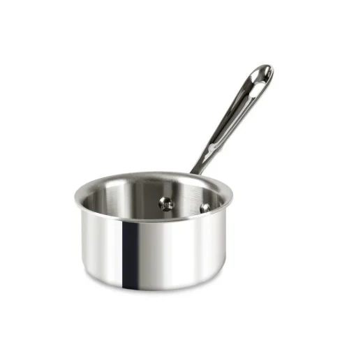 Hot D3 Stainless 3-ply Bonded Cookware, Butter Warmer with pour lip, 0.5 quart Sauce Pans & Sauciers