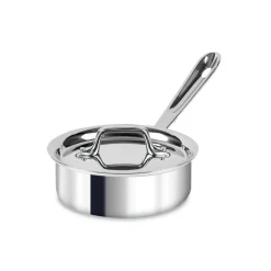 Clearance D3 Stainless 3-ply Bonded Cookware, Sauce Pan with lid, 1 quart Sauce Pans & Sauciers