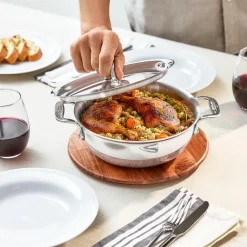 Outlet D3 Stainless 3-ply Bonded Cookware Cassoulet, 2 quart Soups & Stockpots