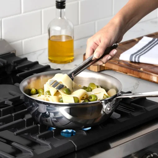 Outlet D3 Stainless 3-ply Bonded Cookware, Saucier with lid, 2 quart Sauce Pans & Sauciers