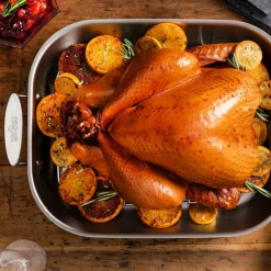 Sale D3 Stainless 3-Ply Bonded Cookware, Large Flared Roaster Roasters