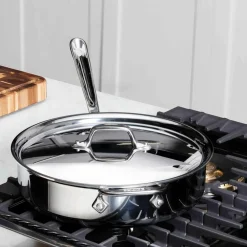 Clearance D3 Stainless 3-ply Stainless Steel Saute Pan, 4 quart | Saute Pans