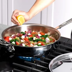 Clearance D3 Stainless 3-ply Stainless Steel Saute Pan, 4 quart | Saute Pans