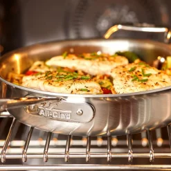 Fashion D5 Stainless Polished 5-ply Bonded Cookware, Wok, 14 inch Fry Pans & Skillets | Woks & Chef Pans