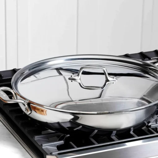 Fashion D3 Stainless Sunday Supper Pan with Lid, 7 quart | Saute Pans
