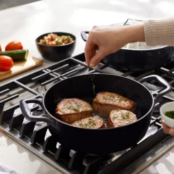 Fashion Enameled Cast Iron, Braiser with Lid, 4 quart Specialty Cookware | Enameled Cast Iron