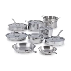Discount G5® Graphite Core Stainless Steel 5-ply Bonded Cookware, 15 Piece Set Cookware Sets