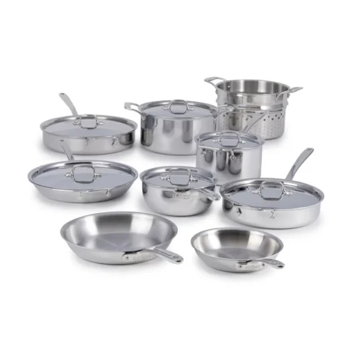 Discount G5® Graphite Core Stainless Steel 5-ply Bonded Cookware, 15 Piece Set Cookware Sets