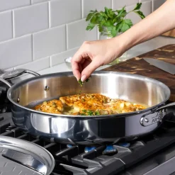 Discount G5® Graphite Core Stainless Steel 5-ply Bonded Cookware, Sauté Pan with Lid, 6 quart Saute Pans