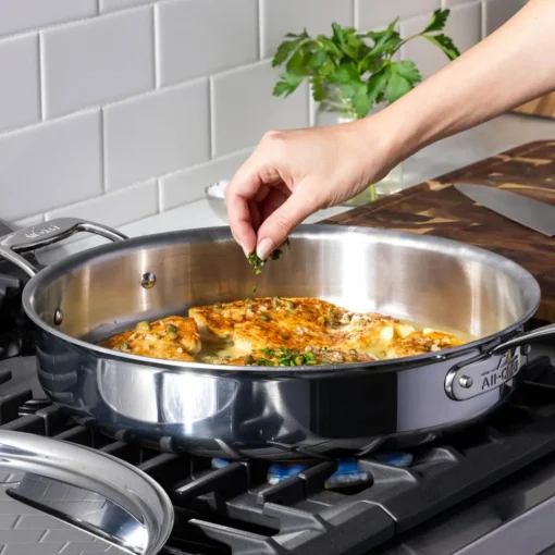Discount G5® Graphite Core Stainless Steel 5-ply Bonded Cookware, Sauté Pan with Lid, 6 quart Saute Pans