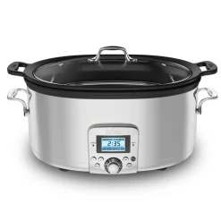 Online Gourmet Plus Stainless Steel 7-in-1 Slow Cooker; Nonstick Ceramic Coating; 7 quart Kitchen Electrics