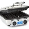 Sale Gourmet Stainless Steel Digital Waffle Maker with Removable Plates; 4 slice Kitchen Electrics