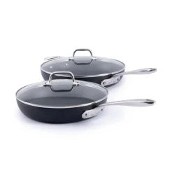 New HA1 Expert Cookware, Nonstick 2 Piece Fry Set with Lids, 10 & 12 inch Fry Pans & Skillets