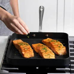 Fashion HA1 Expert Cookware, Nonstick Square Grill, 11 inch Griddle & Grill Pans