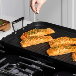 New HA1 Expert Cookware, Nonstick Double Burner Grill, 13 x 20 inch Griddle & Grill Pans
