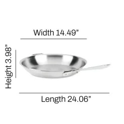 Outlet 14-Inch Fry Pan / D5 Polished Stainless Steel Perfection Fry Pans & Skillets