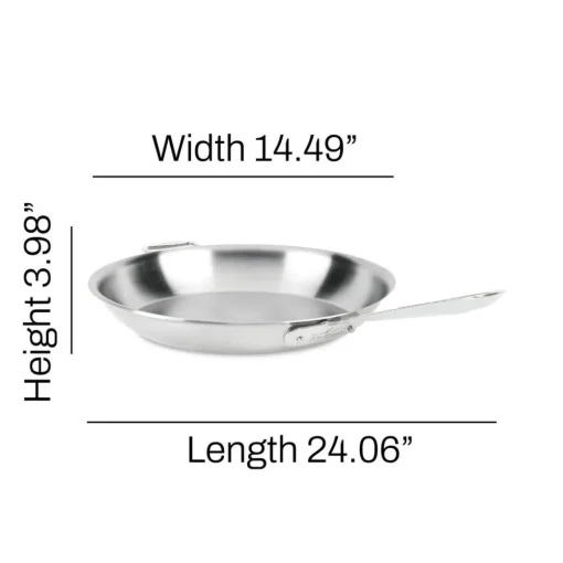 Outlet 14-Inch Fry Pan / D5 Polished Stainless Steel Perfection Fry Pans & Skillets