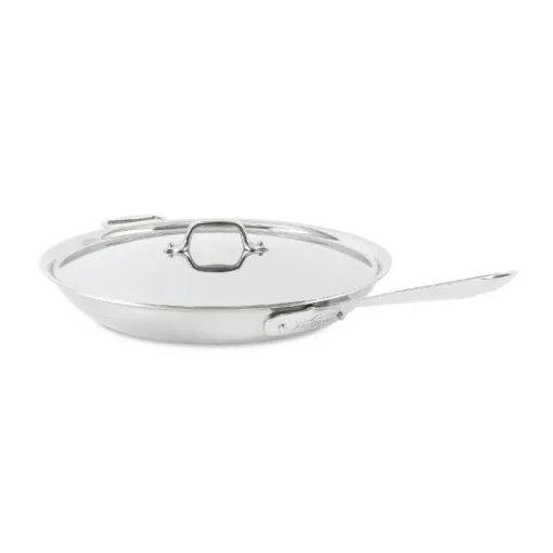 Discount 14-Inch Fry Pan with Lid / D5 Brushed Stainless Masterpiece Fry Pans & Skillets
