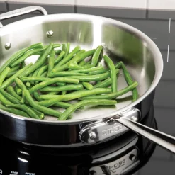 Discount 14-Inch Fry Pan with Lid / D5 Brushed Stainless Masterpiece Fry Pans & Skillets