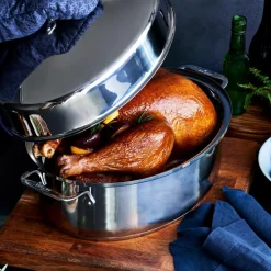 Clearance 15-Inch Stainless Steel Oval Roaster I Roasters | Specialty Cookware