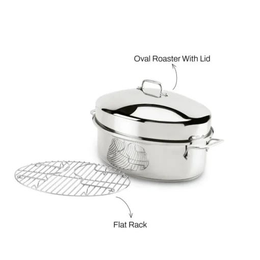 Clearance 15-Inch Stainless Steel Oval Roaster I Roasters | Specialty Cookware