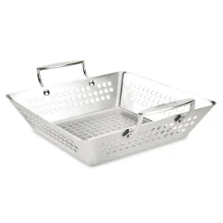 Sale 11-Inch Stainless Steel Square Basket / Outdoor BBQ Accessory Outdoor Cookware | Outdoor Cookware