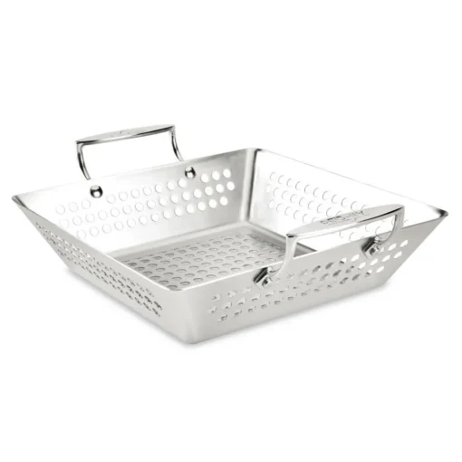 Sale 11-Inch Stainless Steel Square Basket / Outdoor BBQ Accessory Outdoor Cookware | Outdoor Cookware