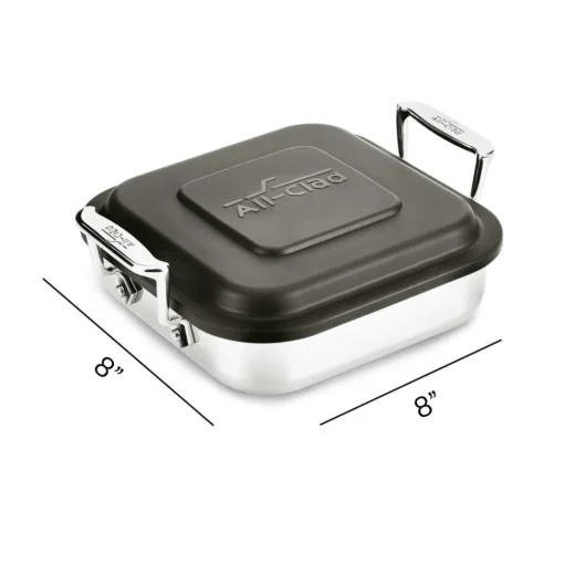 Clearance 8-Inch Stainless Steel Square Baker I Specialty Cookware