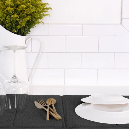 Online 2-Pack Black Drying Mat Set / Absorbent, Quick-Dry Solution for Your Kitchen Kitchen Linens