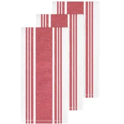 Clearance 3-Pack Chilli Red Dual Kitchen Towel Set / Pop of Colour with Maximum Absorbency Kitchen Linens
